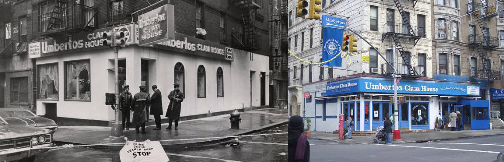 Umbertos Clam House: 132 Mulberry St, New York.