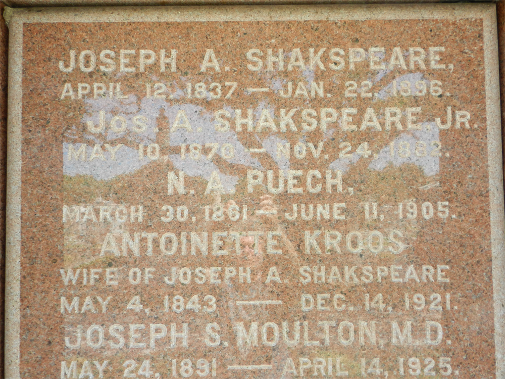 joseph shakespeare burial