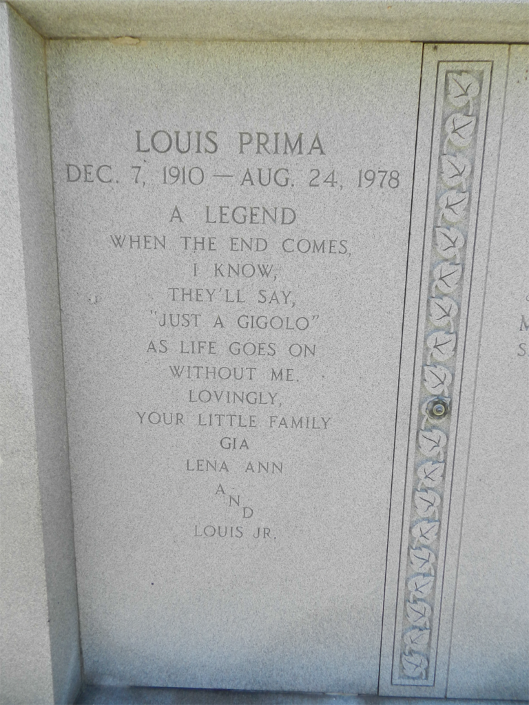 Louis Prima Burial