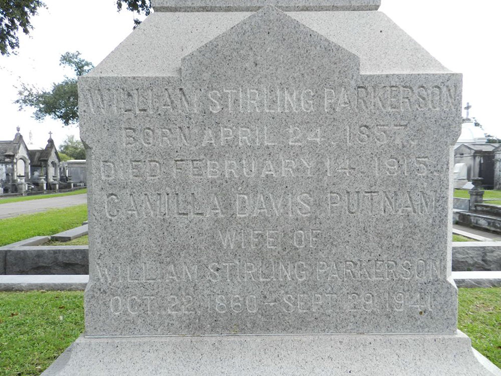 William Stirling Parkerson Burial