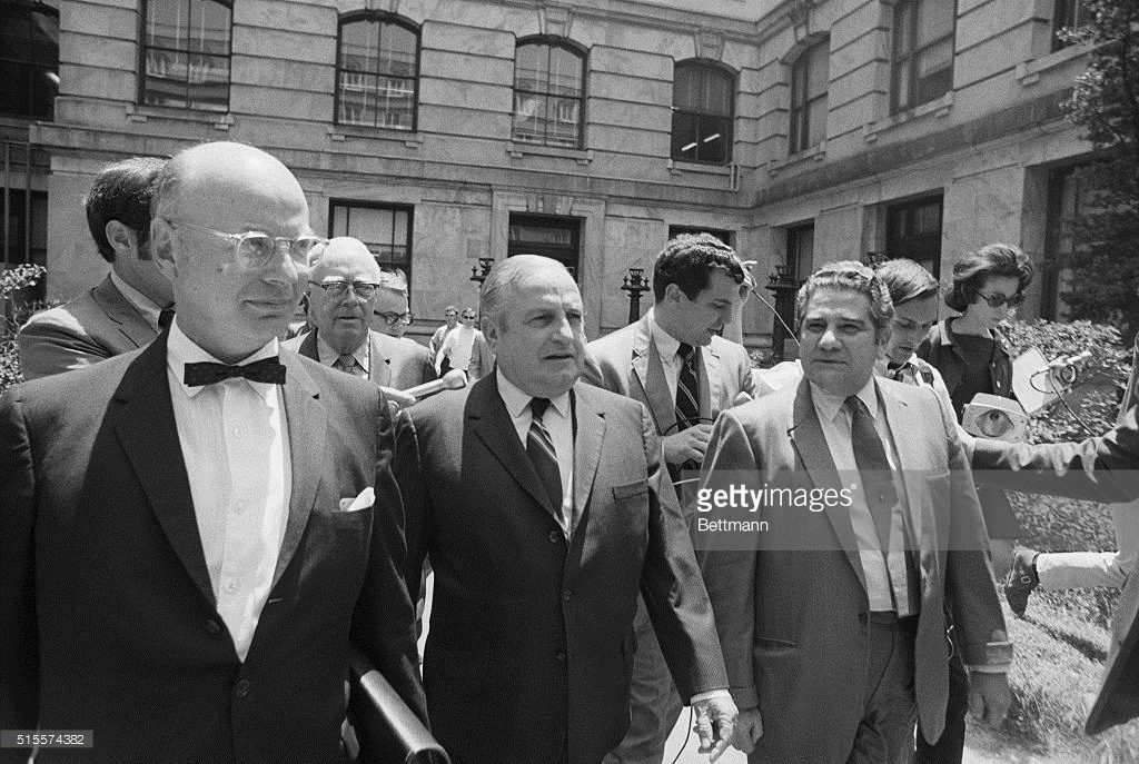 leaving court in 1971 Pascal Marcello to right of Carlos