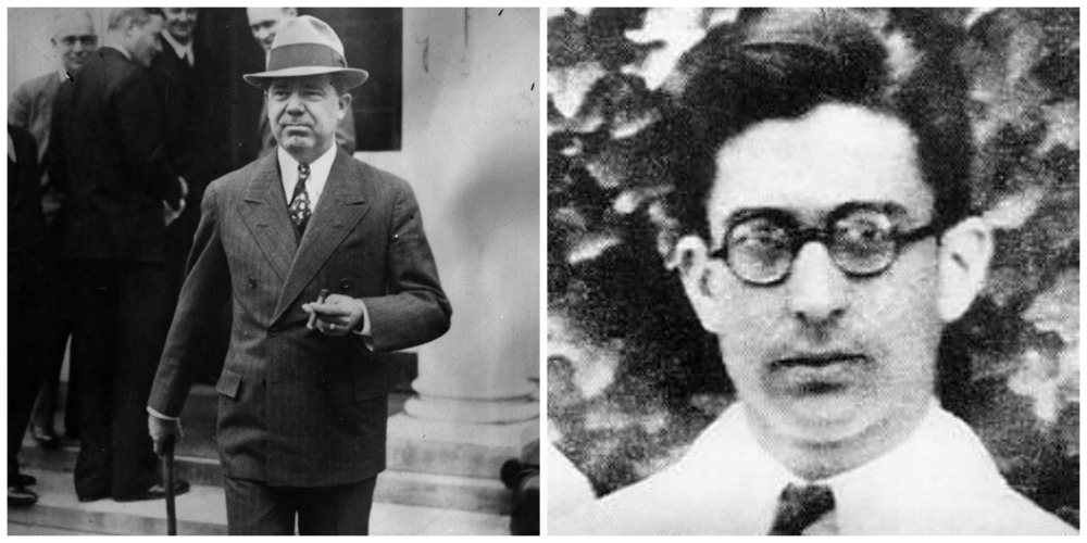 Huey P Long and his alleged assassin Dr, Carl Weiss (glasses)