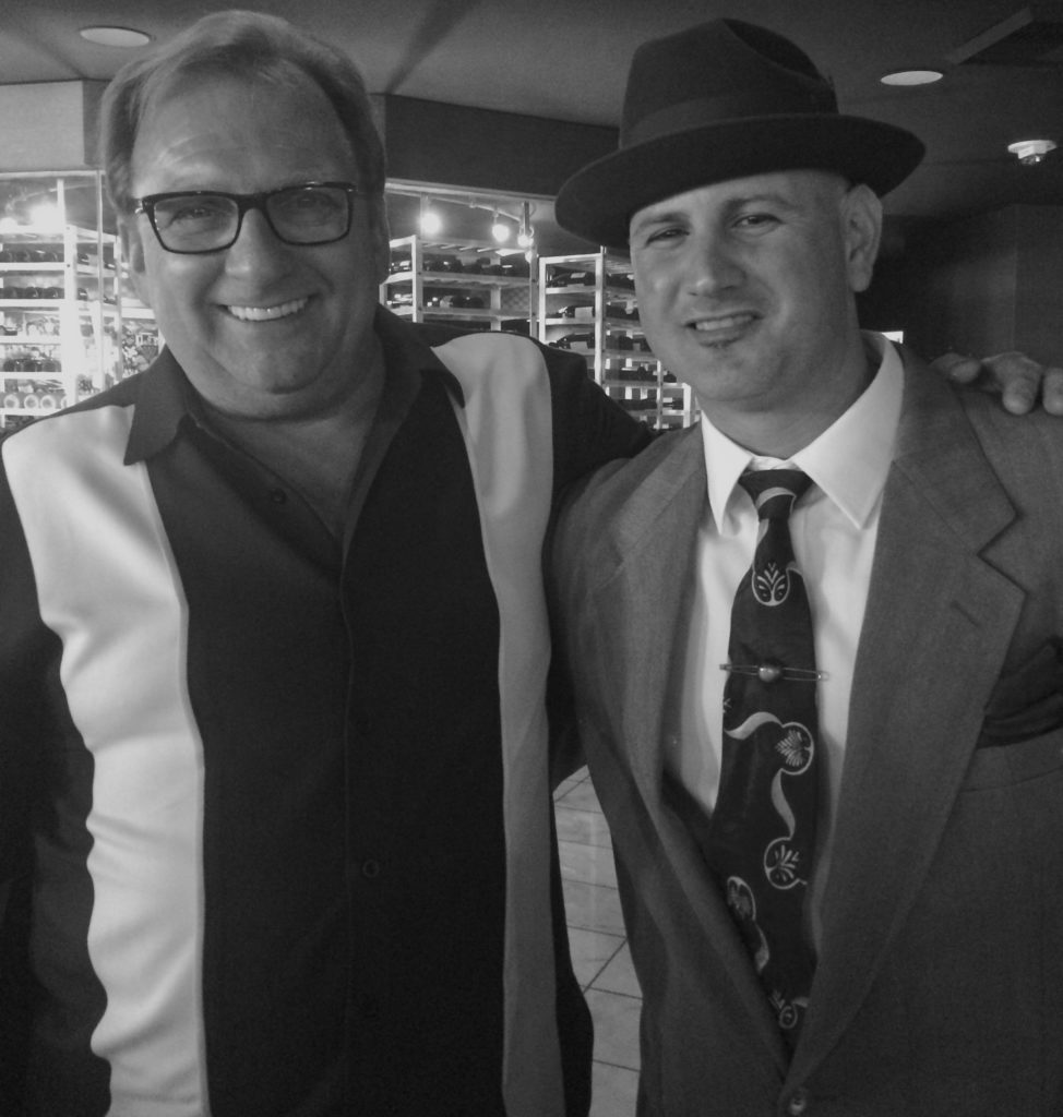 A Dragna and a Lansky walk into a bar… Meyer Lansky and Jack Dragna grandkids, Meyer Lansky II (left) and J. Michael Niotta (right) chum it up in Las Vegas during the MobWorld Summit