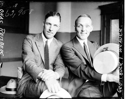 Infielders Swede Risberg (left) and Buck Weaver during their 1921 trial
