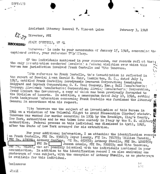 Hoover had information on several interesting individuals